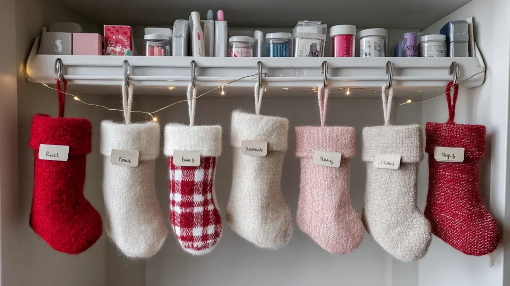 Mini Stockings for Organizing Office Supplies