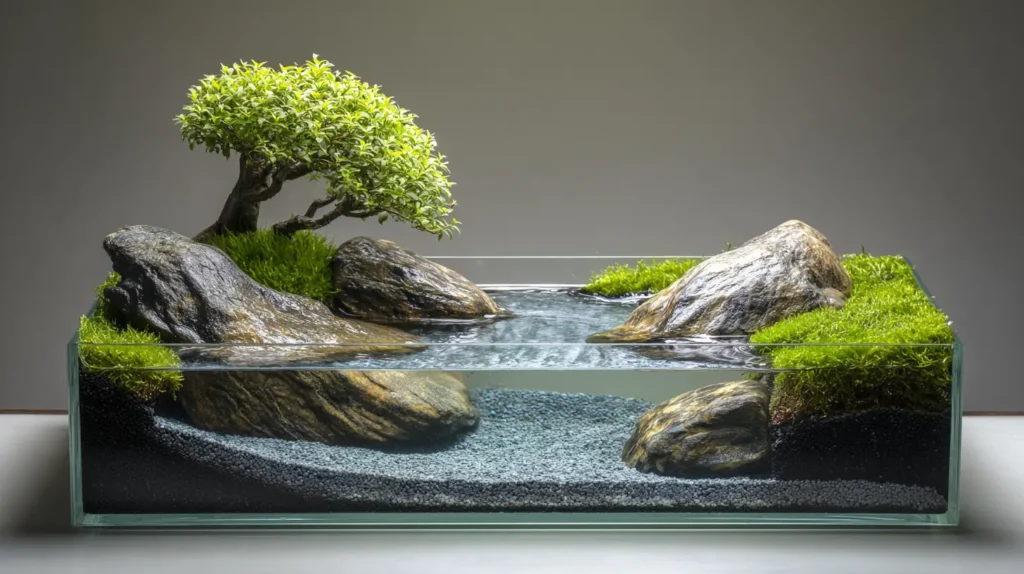 Minimalist Iwagumi Style River Scape