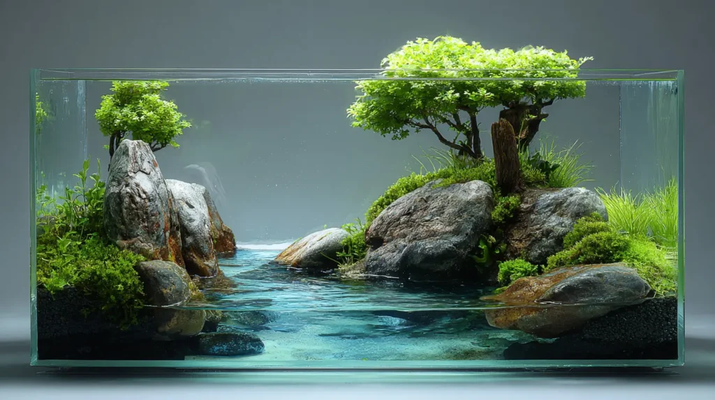 Minimalist Iwagumi Style River Scape