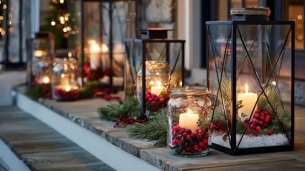 Modern Farmhouse Christmas Jar Lanterns