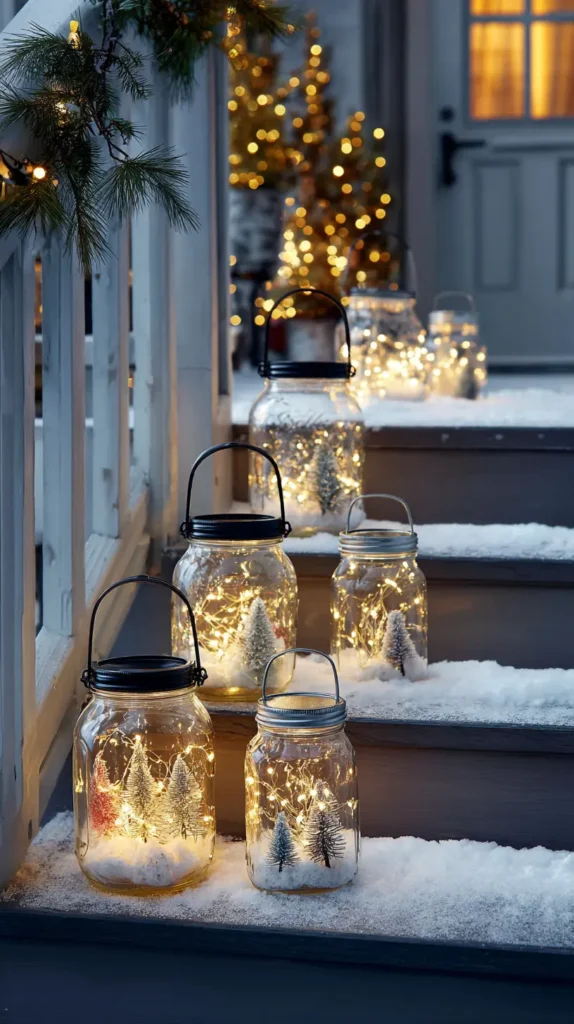 Modern Farmhouse Christmas Jar Lanterns