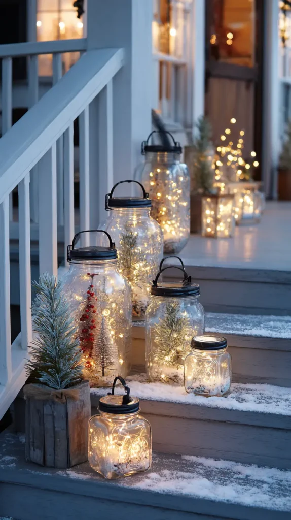 Modern Farmhouse Christmas Jar Lanterns