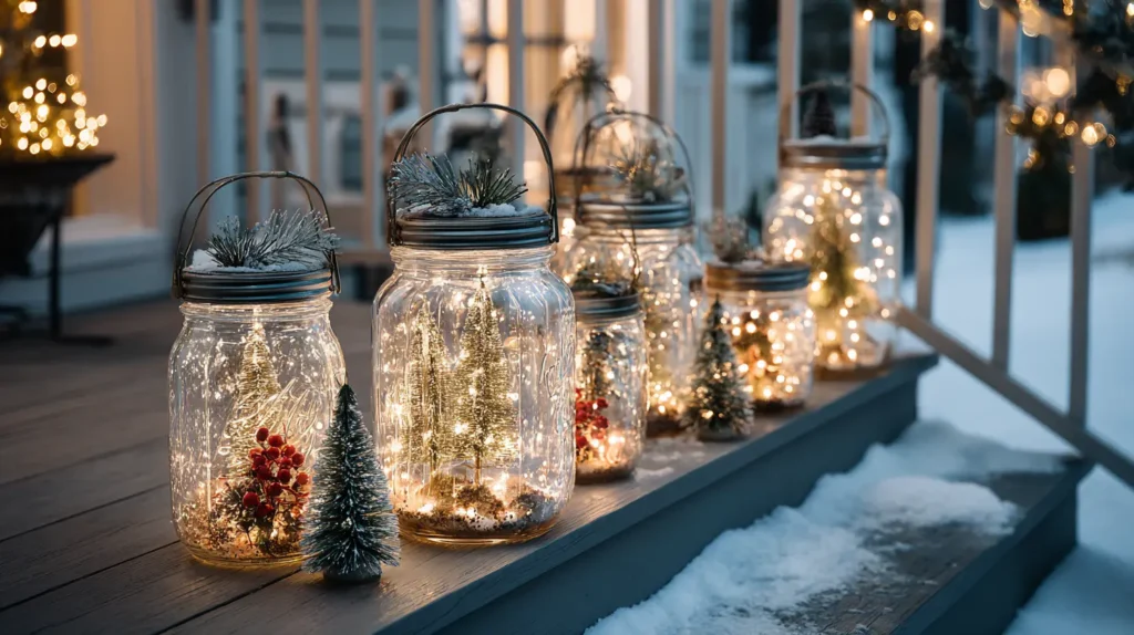 Modern Farmhouse Christmas Jar Lanterns