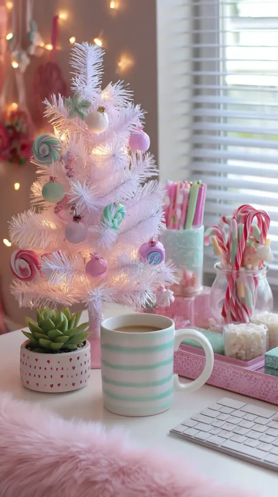 Pastel Whoville or Candy-Themed Christmas Desk Setup