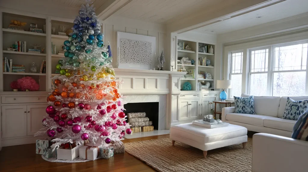 Playful Rainbow and Multicolor Christmas Tree Theme
