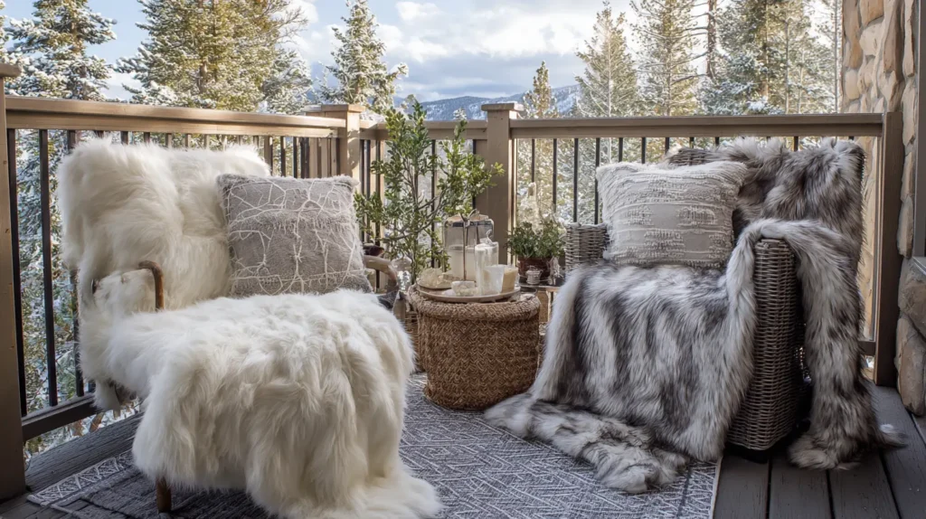 Plush Faux Fur Throws on Seating
