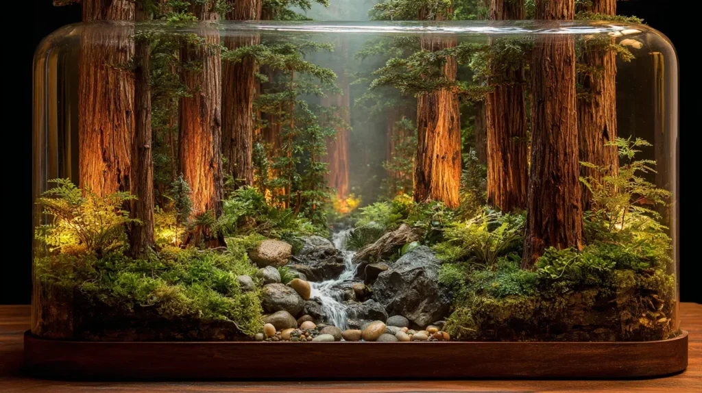 Redwood Giant Mini Forest Terrarium with Misty Waterfall