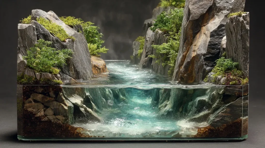Rocky Gorge with Rushing Rapids Effect