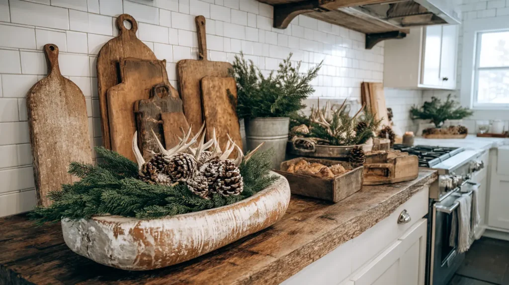 Rustic Farmhouse Kitchen Decor with Wood and Pine