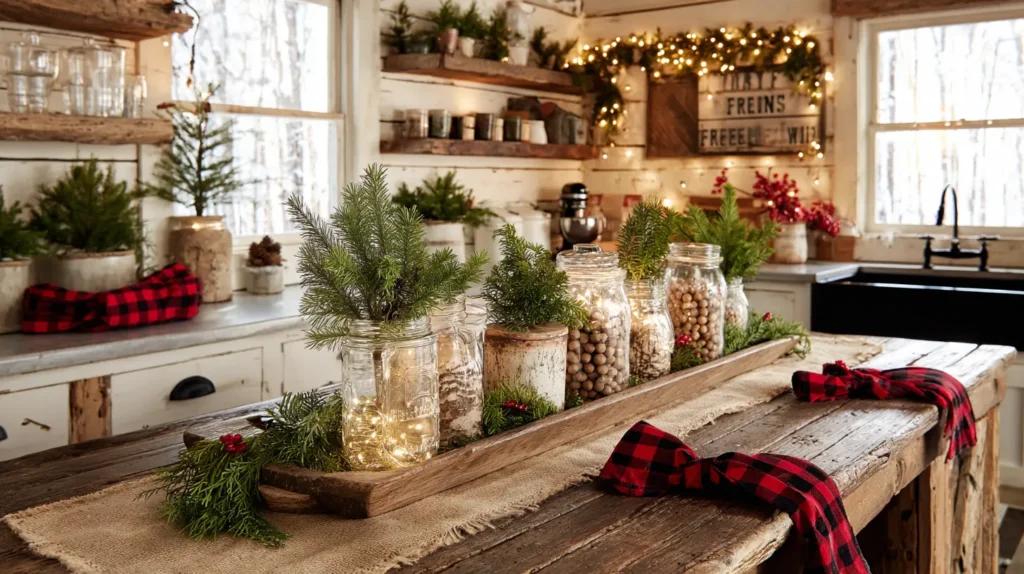 Rustic Farmhouse Kitchen Decor with Wood and Pine