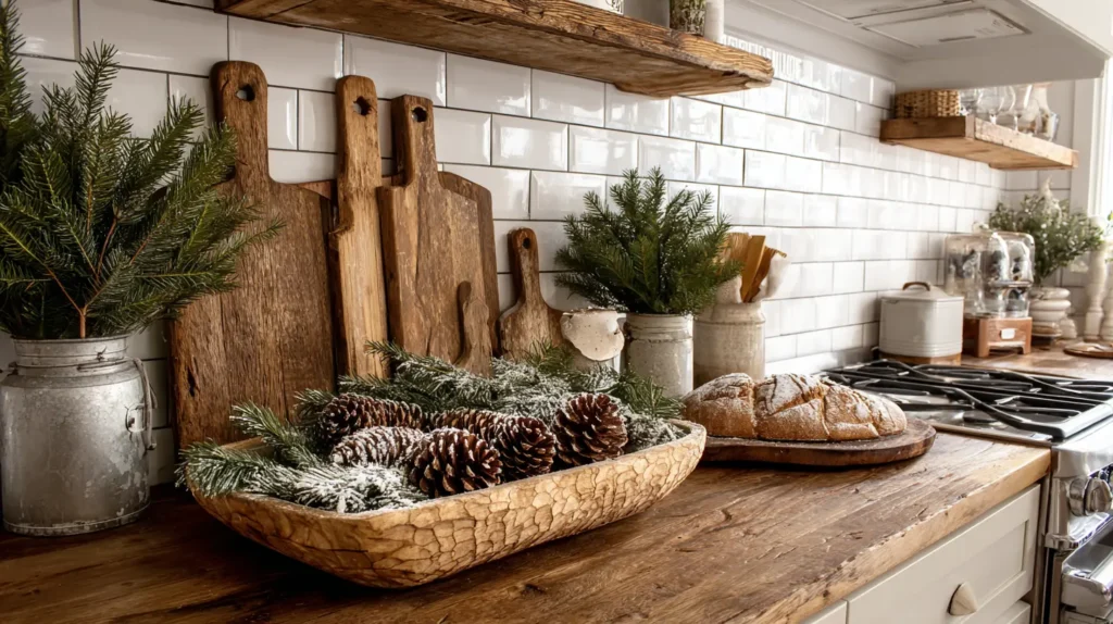 Rustic Farmhouse Kitchen Decor with Wood and Pine
