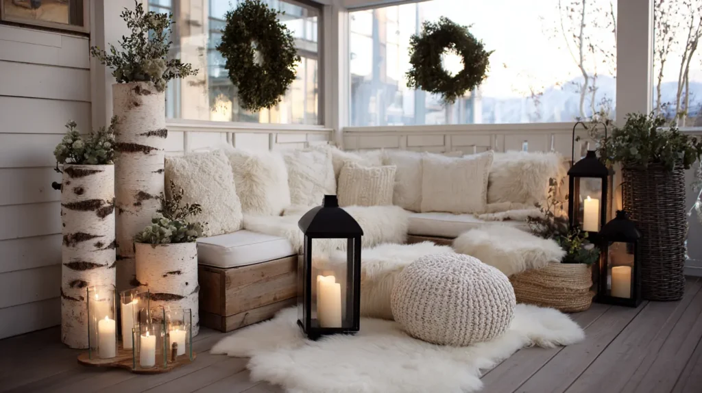 Scandinavian Chic Birch Logs & White Decor