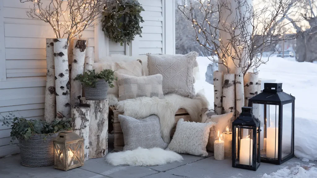 Scandinavian Chic Birch Logs & White Decor