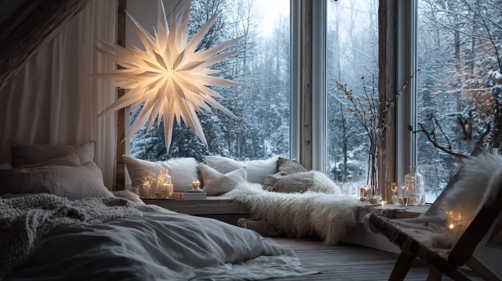 Scandinavian-Inspired Holiday Bedroom Styling