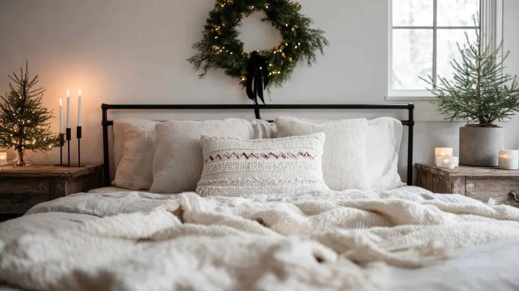 Scandinavian-Inspired Holiday Bedroom Styling