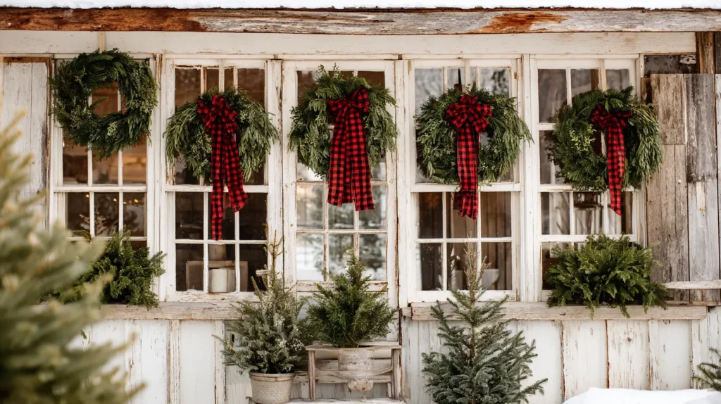 Simple Wreaths on Every Window