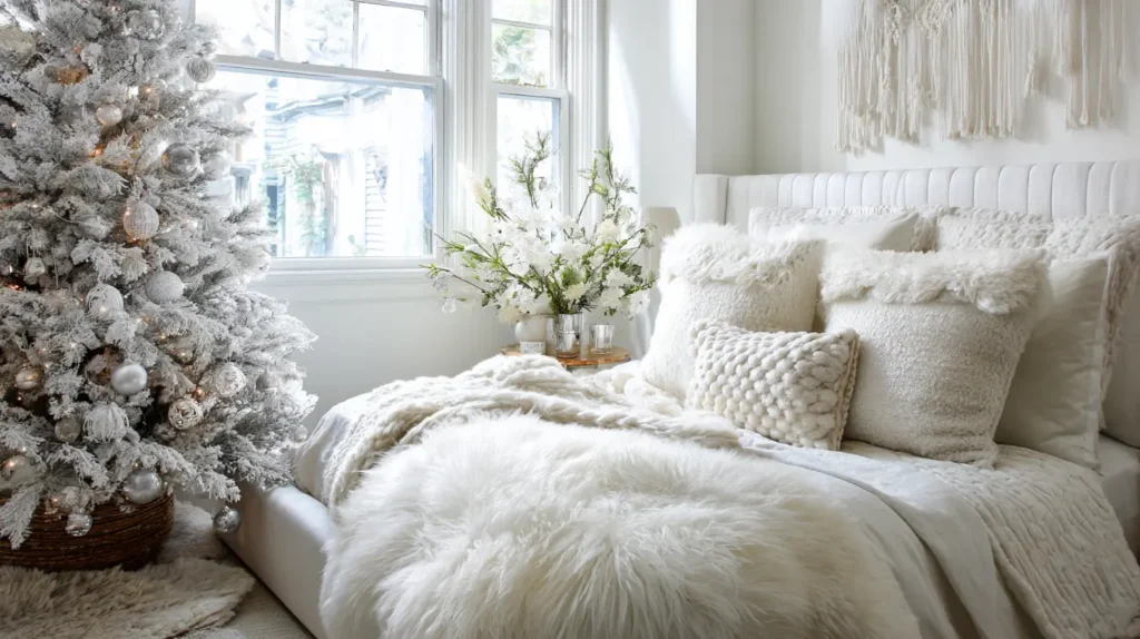 Snowy White Bedroom Decor for a Winter Wonderland Look