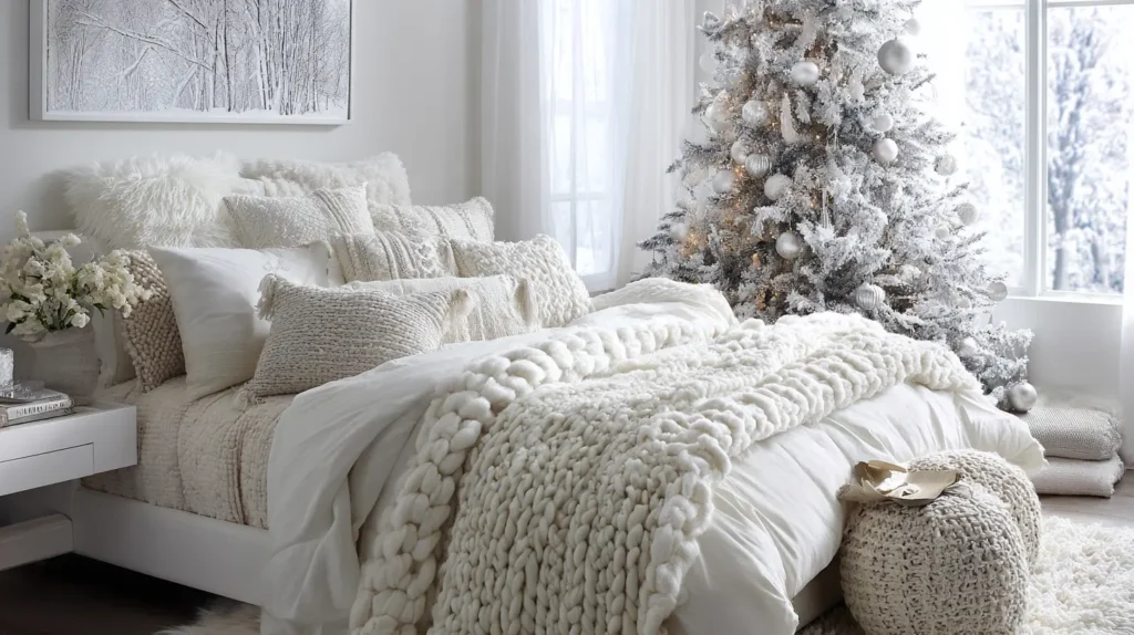 Snowy White Bedroom Decor for a Winter Wonderland Look