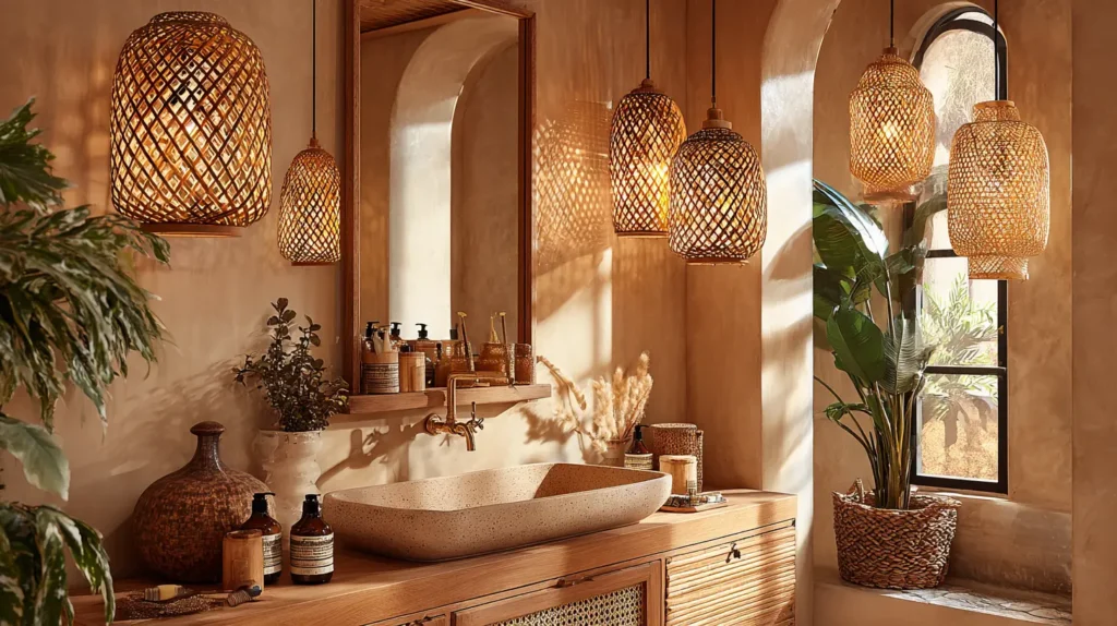 Statement Woven and Bamboo Light Fixtures