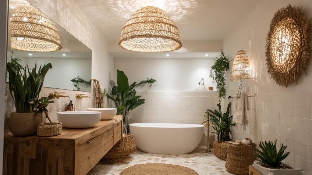 Statement Woven and Bamboo Light Fixtures