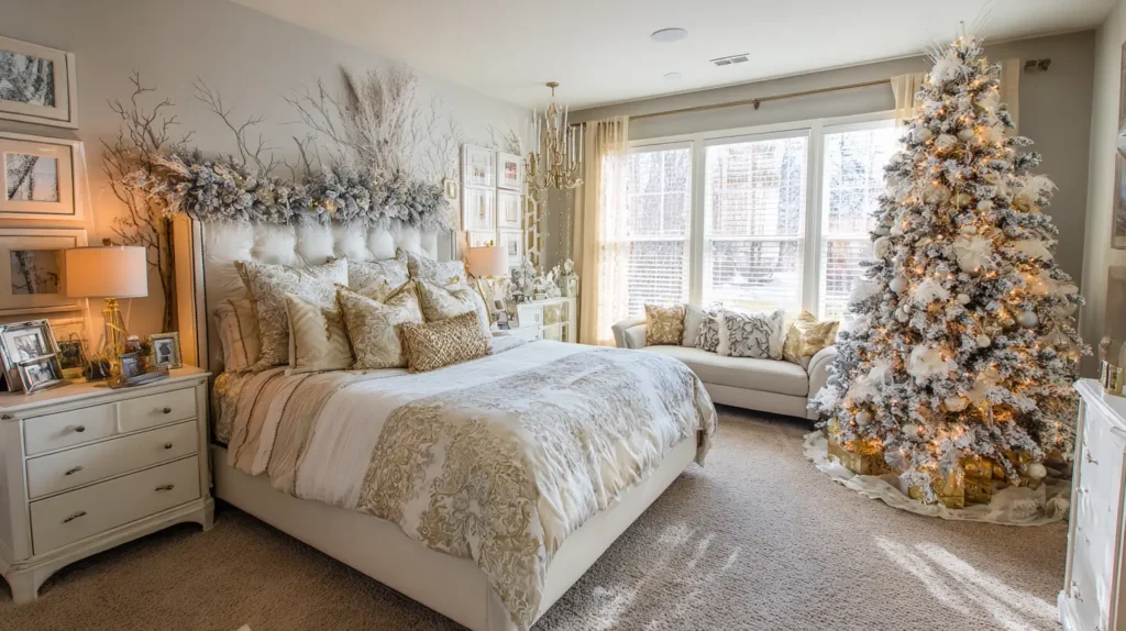Styling a Full-Size Bedroom Christmas Tree in the Corner