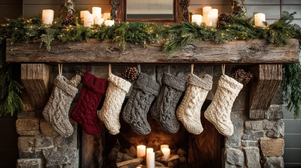 The Cozy Mantel with Knit Stockings