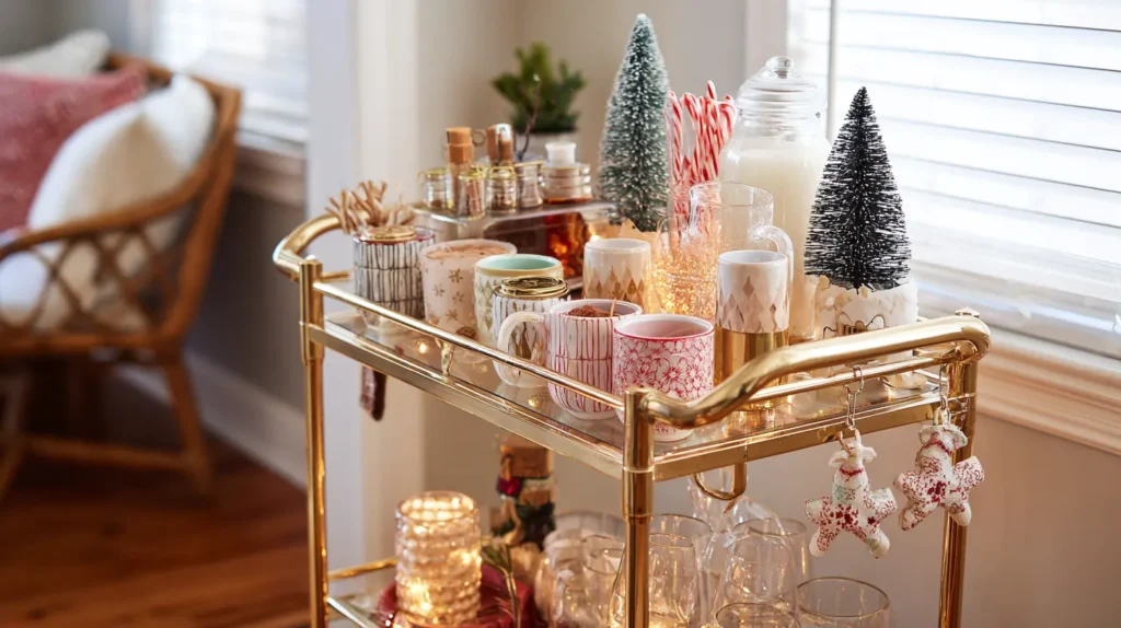 The Festive Bar Cart or Coffee Station Makeover