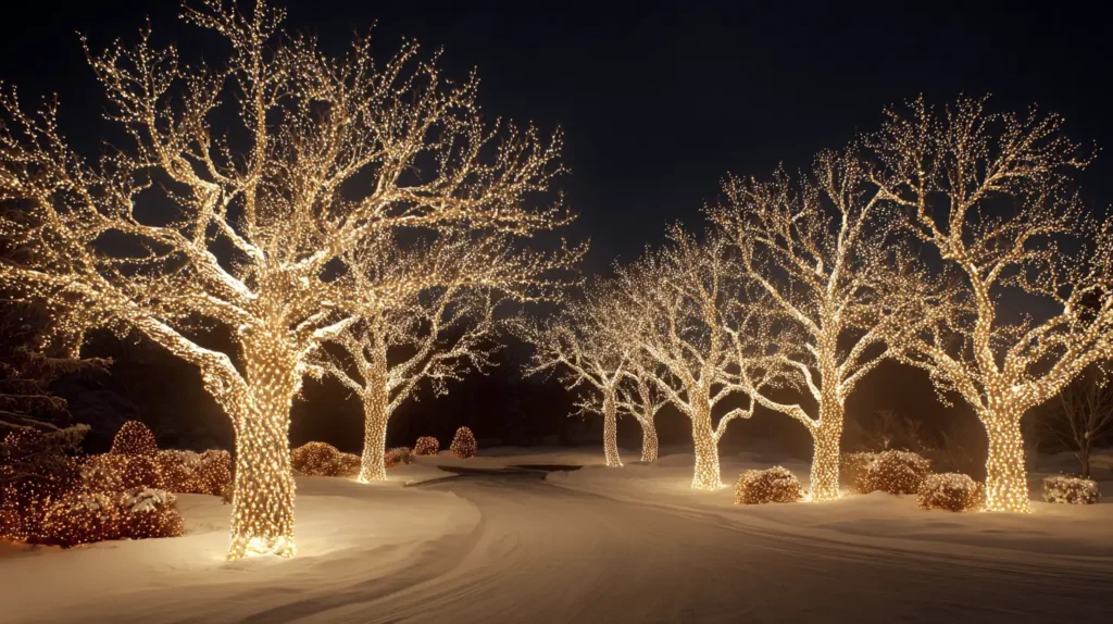 The Starry Night Wrapped Trees