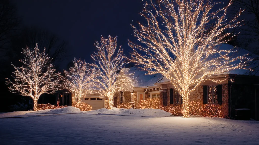 The Starry Night Wrapped Trees