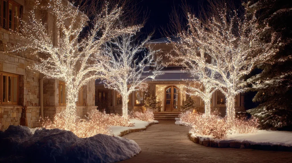 The Starry Night Wrapped Trees