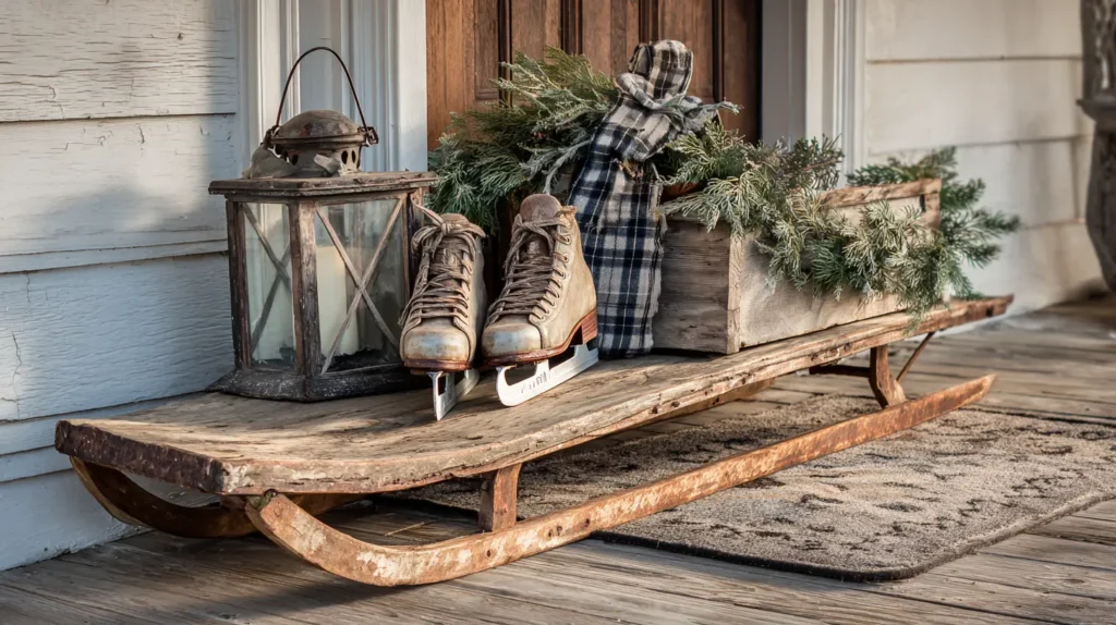 The Vintage Sled Porch Display