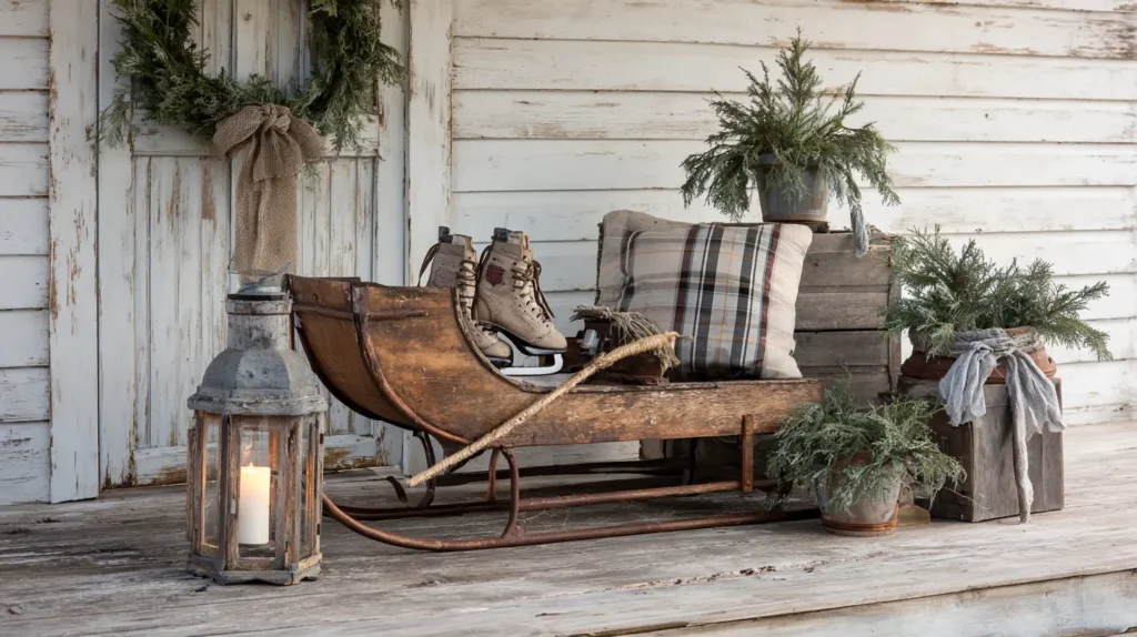 The Vintage Sled Porch Display