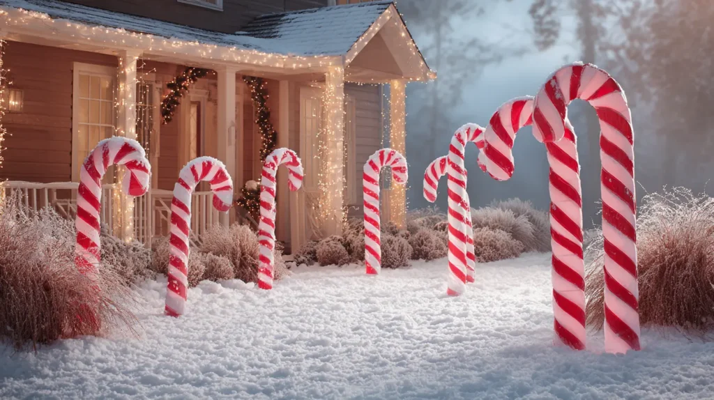 The Whimsical Giant Candy Cane Pathway