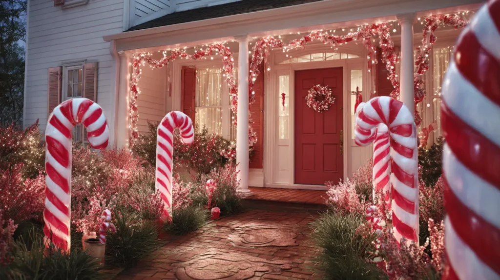 The Whimsical Giant Candy Cane Pathway