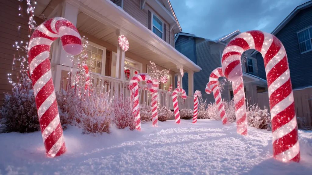 The Whimsical Giant Candy Cane Pathway