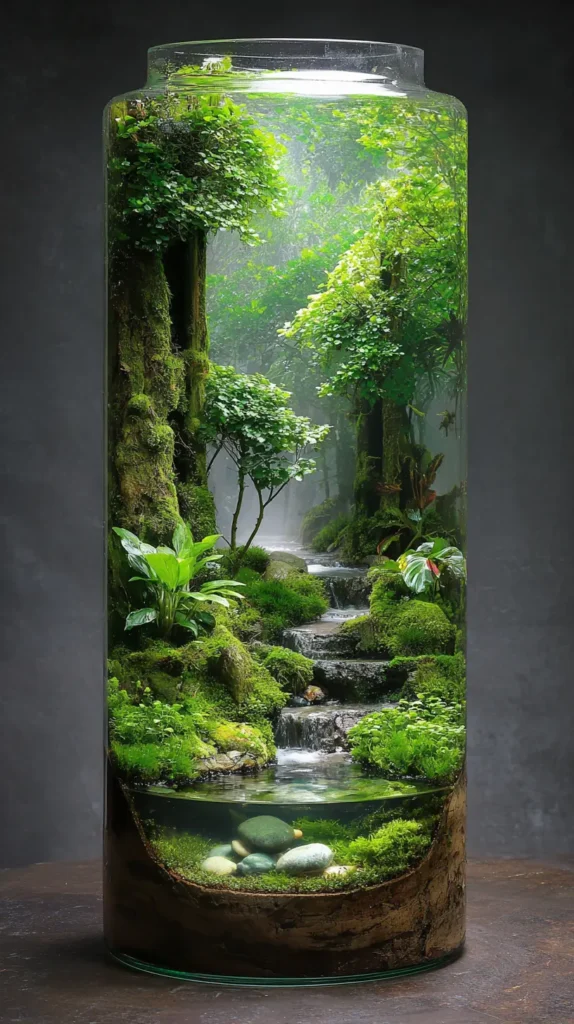 Tropical Rainforest Canopy with Hidden Pool