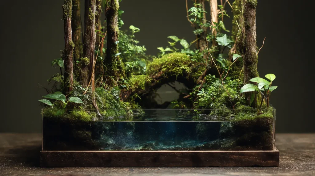 Tropical Rainforest Canopy with Hidden Pool