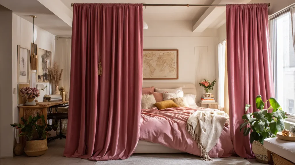 Velvet Curtain Room Divider