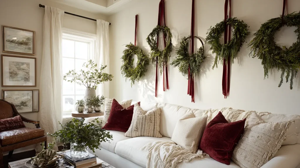 Wall-Mounted Wreath Displays to Save Floor Space