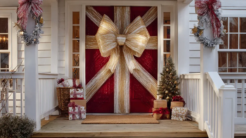 Wrapping the Front Door Like a Giant Gift