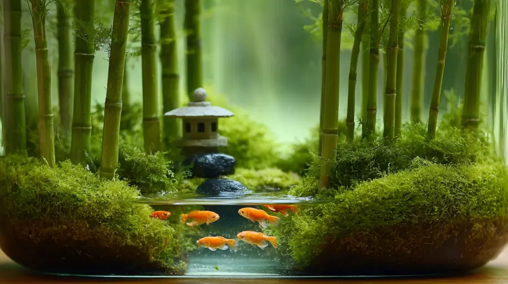 Zen Garden Bamboo Forest with Koi Pond Effect