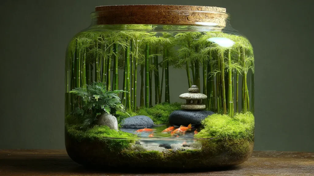 Zen Garden Bamboo Forest with Koi Pond Effect