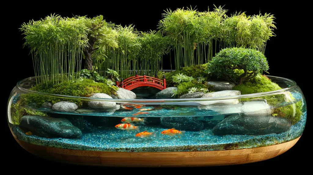Zen Garden Bamboo Forest with Koi Pond Effect