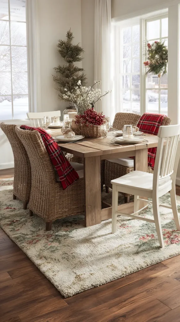 A Seasonal Area Rug to Anchor and Add Warmth Under the Dining Table