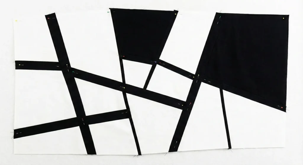 Abstract Black and White Quilt Patterns for Artistic Wall Hangings