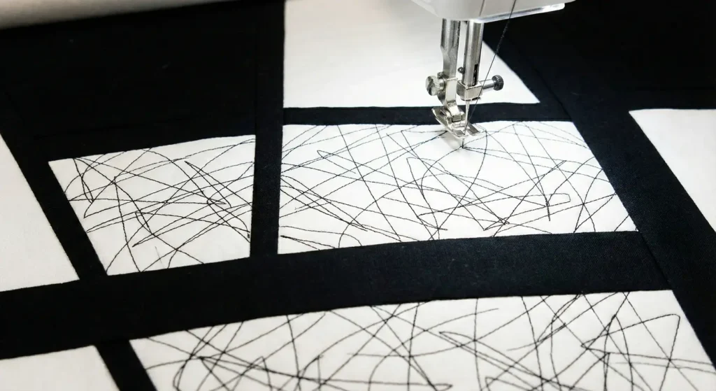 Abstract Black and White Quilt Patterns for Artistic Wall Hangings