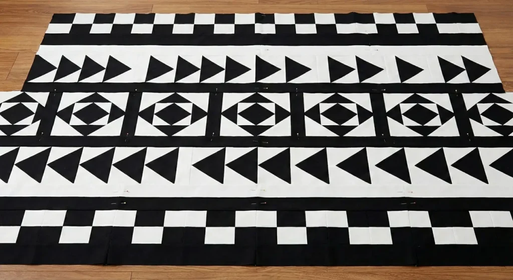 Aztec and Tribal Print Black and White Quilts