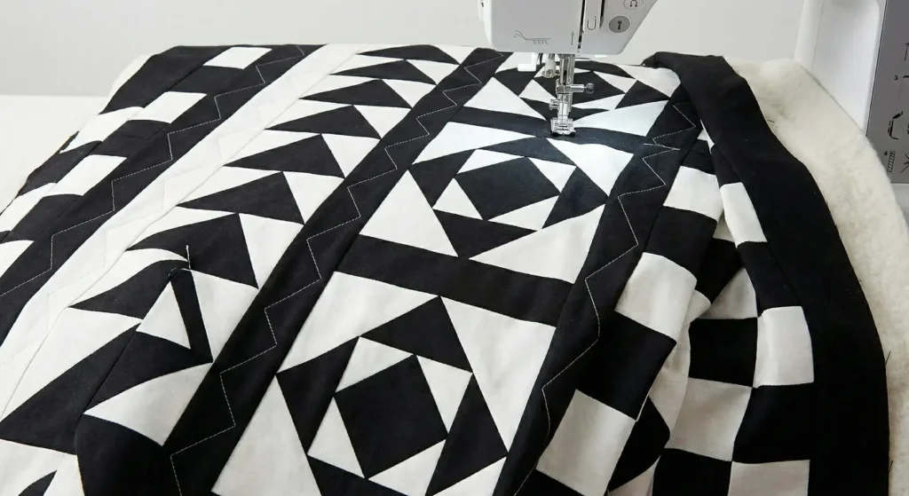 Aztec and Tribal Print Black and White Quilts