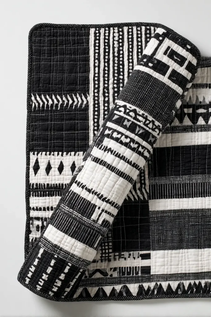 Black and White Boho Quilt Patterns for Relaxed Living Spaces