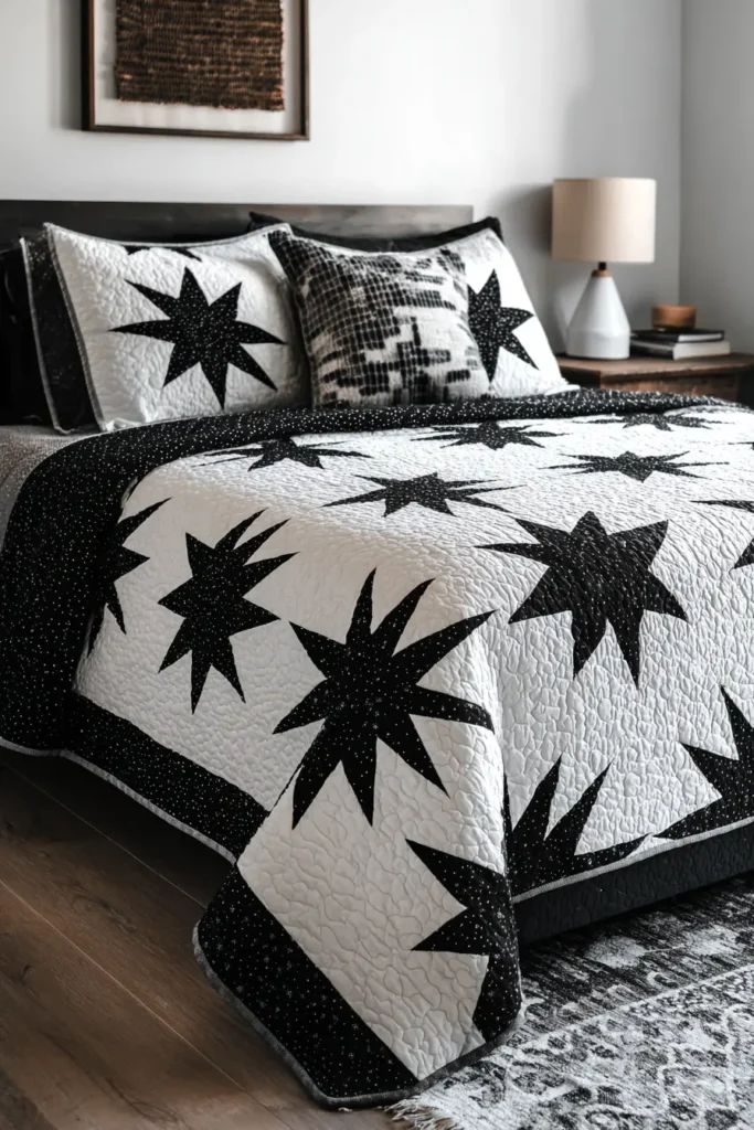 Black and White Modern Farmhouse Quilt Patterns for Bold Contrast